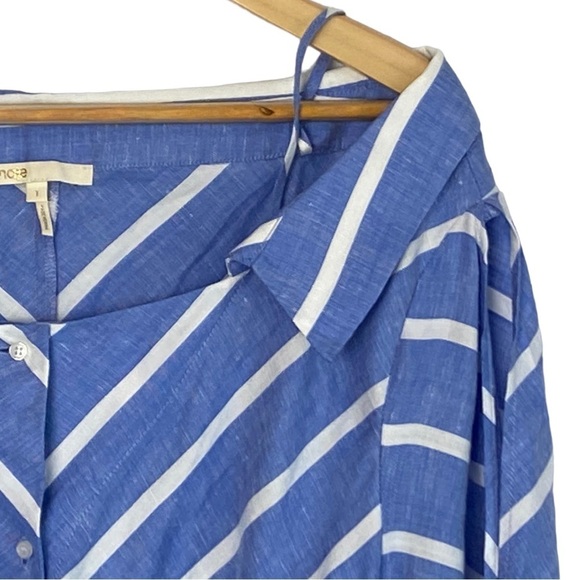 Maje Rulylle Striped Off-the-shoulder Shirtdress - Picture 4 of 10